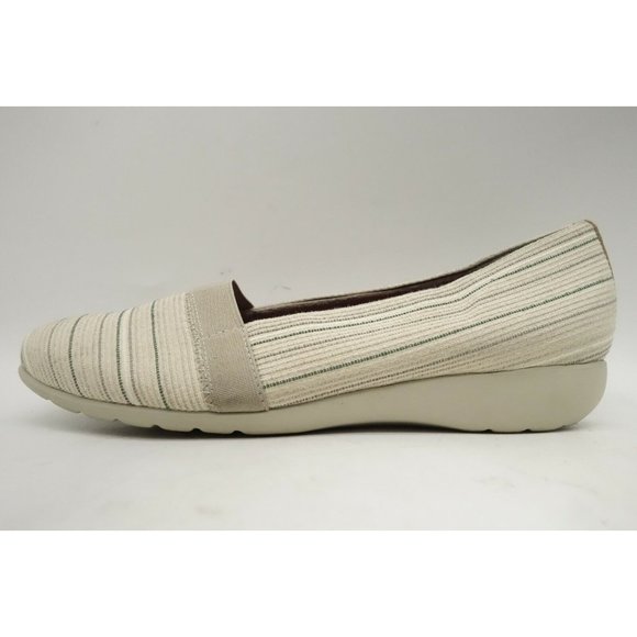 Munro American Cream Striped Slip On Walking Wedge Loafers Shoes Womens 9.5 M - Picture 4 of 10